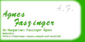 agnes faszinger business card